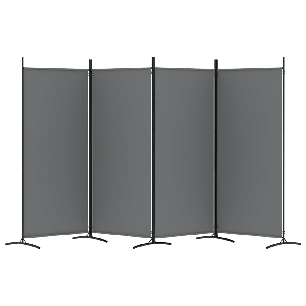 4-Panel Room Divider Anthracite 346x180 cm Fabric - Newstart Furniture