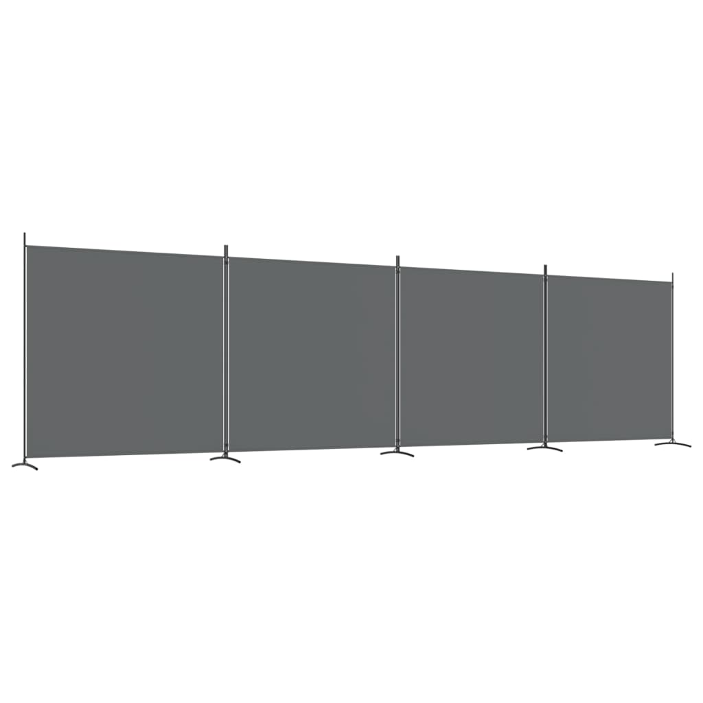 4-Panel Room Divider Anthracite 698x180 cm Fabric - Newstart Furniture