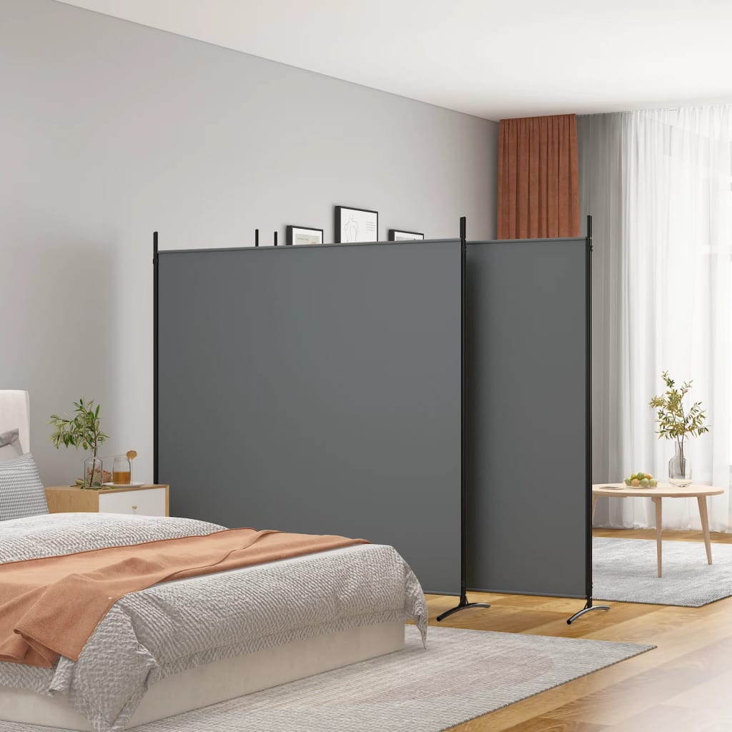 4-Panel Room Divider Anthracite 698x180 cm Fabric - Newstart Furniture