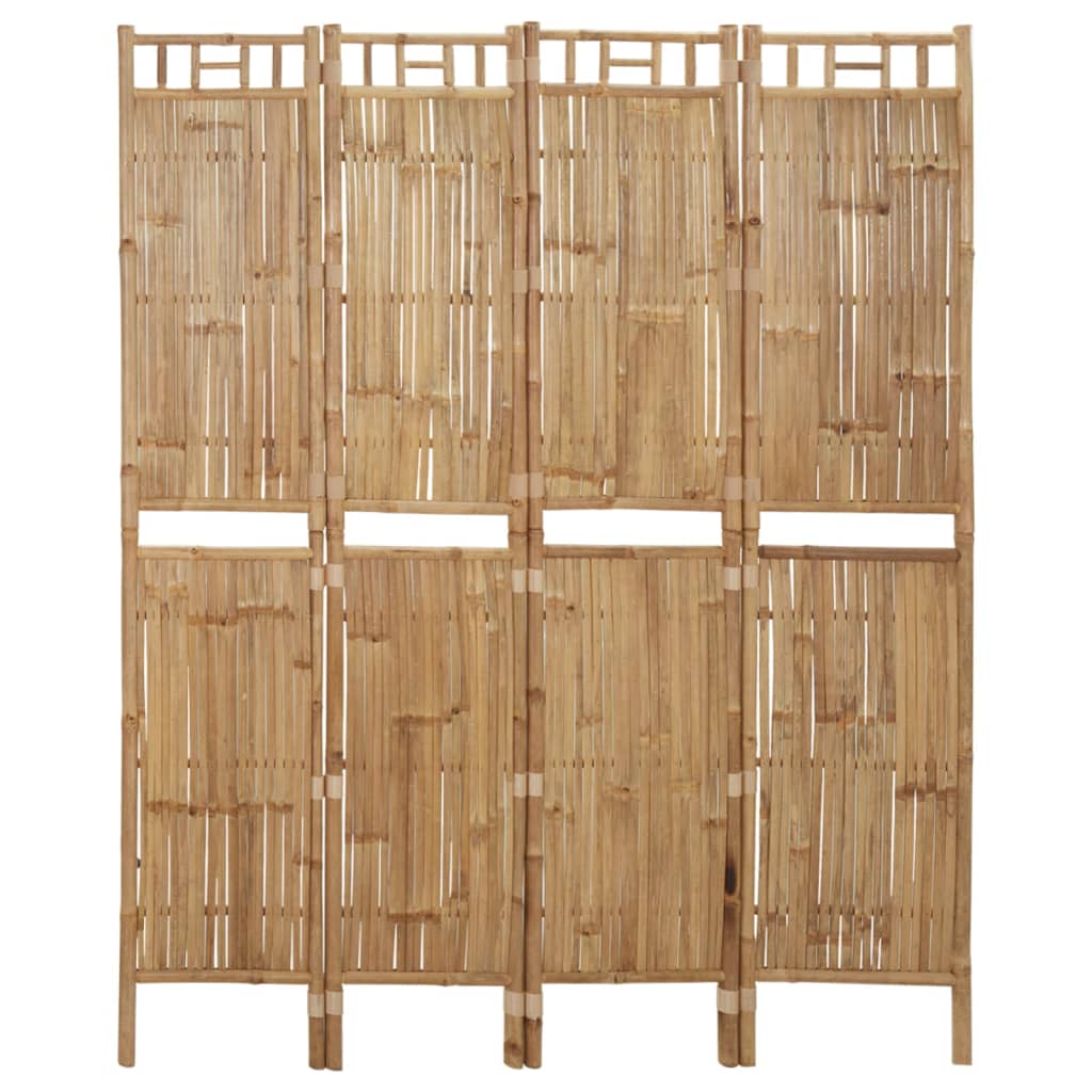 4-Panel Room Divider Bamboo 160x180 cm - Newstart Furniture