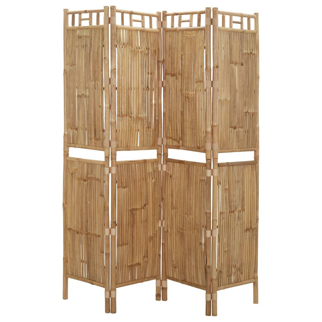 4-Panel Room Divider Bamboo 160x180 cm - Newstart Furniture