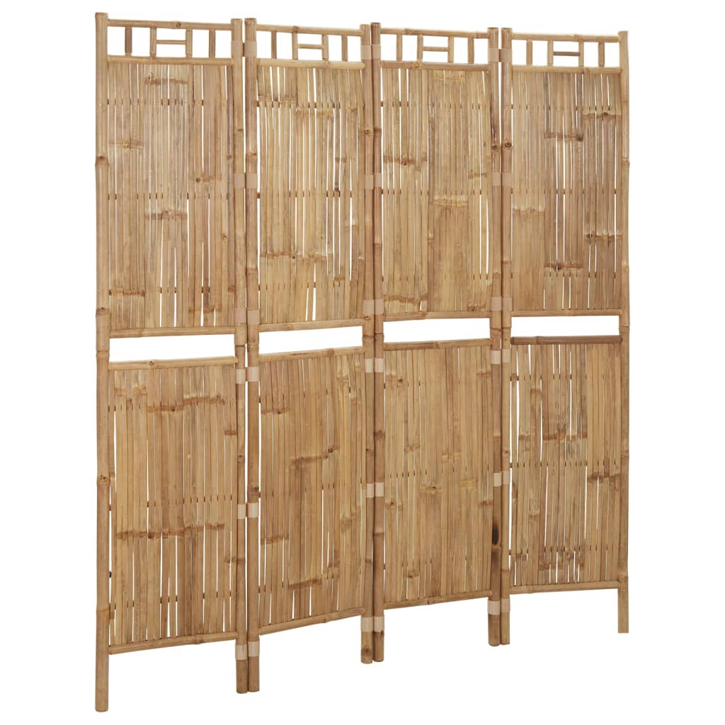 4-Panel Room Divider Bamboo 160x180 cm - Newstart Furniture