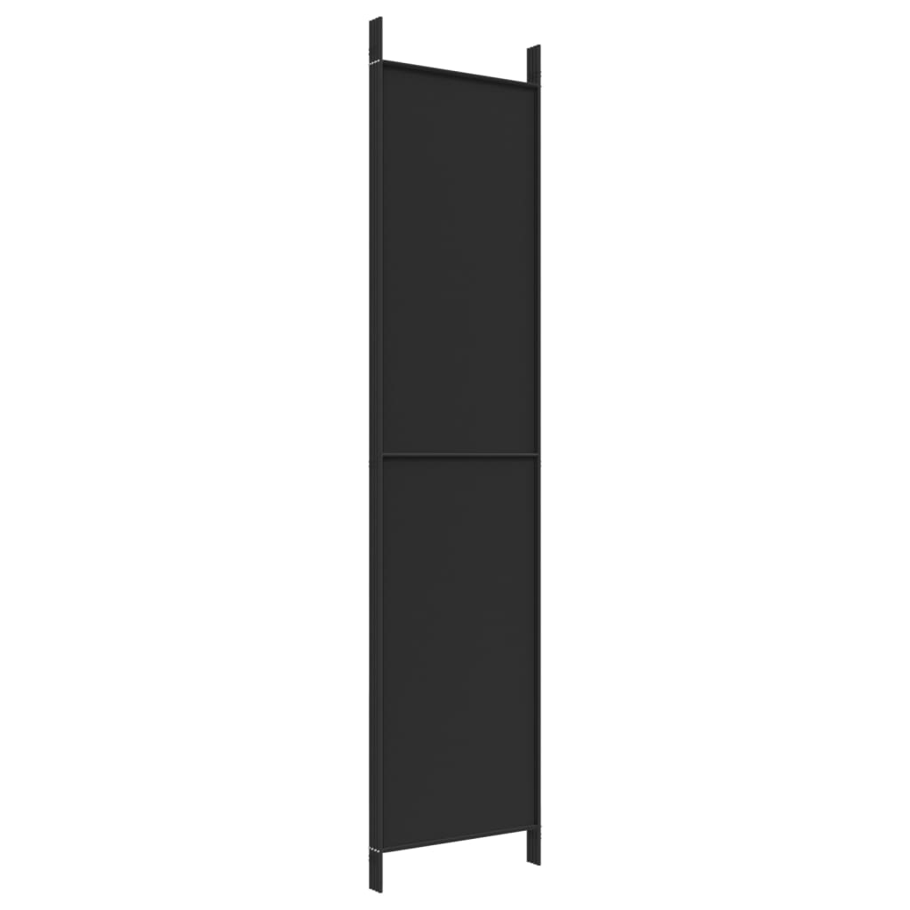 4-Panel Room Divider Black 200x220 cm Fabric - Newstart Furniture