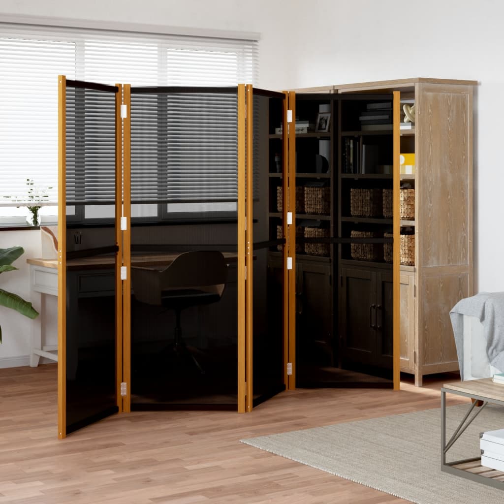 4-Panel Room Divider Black 280x180 cm - Newstart Furniture