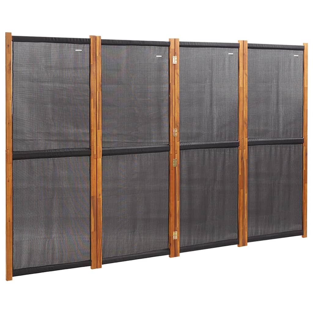 4-Panel Room Divider Black 280x180 cm - Newstart Furniture