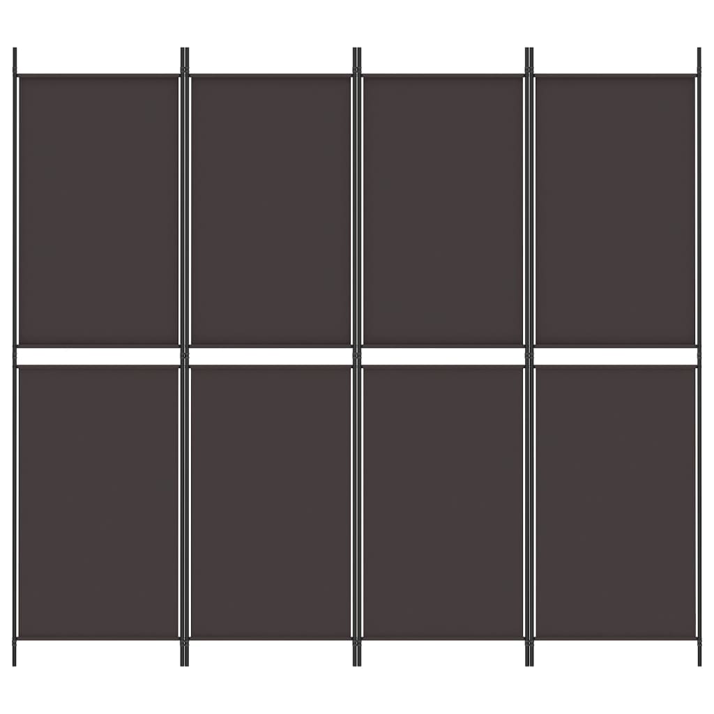 4-Panel Room Divider Brown 200x180 cm Fabric - Newstart Furniture