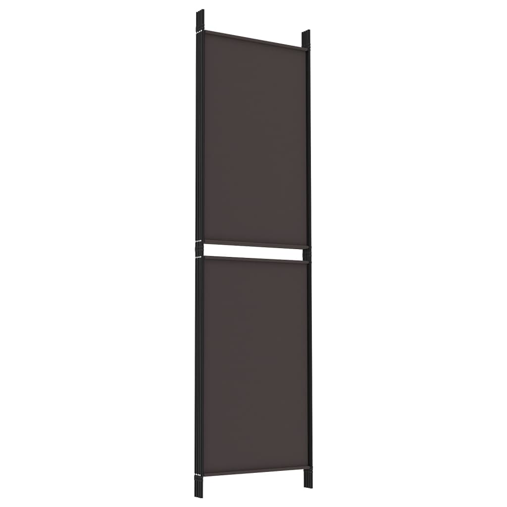 4-Panel Room Divider Brown 200x180 cm Fabric - Newstart Furniture