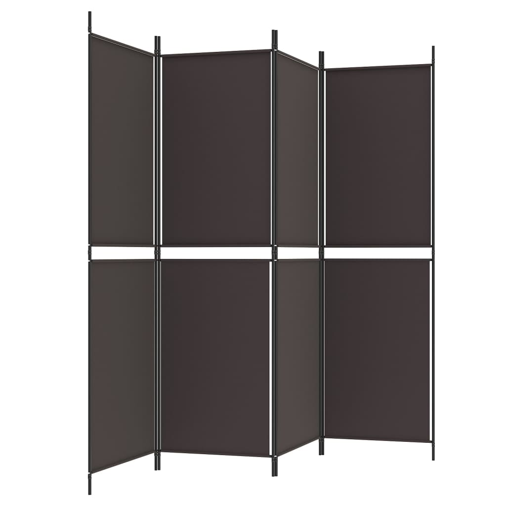 4-Panel Room Divider Brown 200x180 cm Fabric - Newstart Furniture