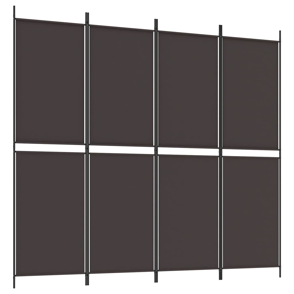 4-Panel Room Divider Brown 200x180 cm Fabric - Newstart Furniture