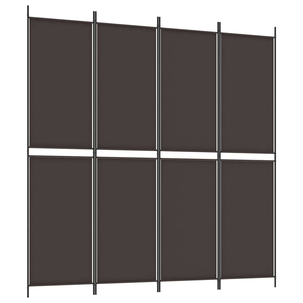 4-Panel Room Divider Brown 200x200 cm Fabric - Newstart Furniture