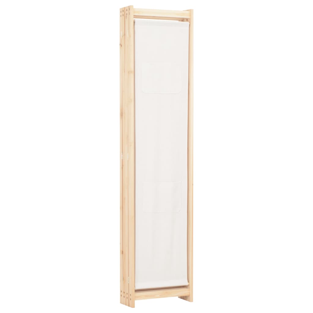 4-Panel Room Divider Cream 160x170x4 cm Fabric - Newstart Furniture