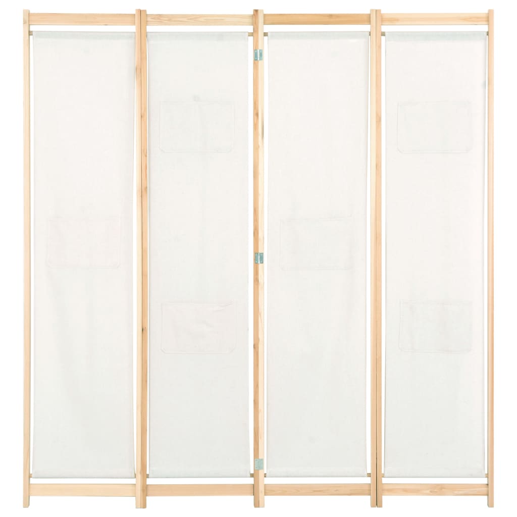 4-Panel Room Divider Cream 160x170x4 cm Fabric - Newstart Furniture