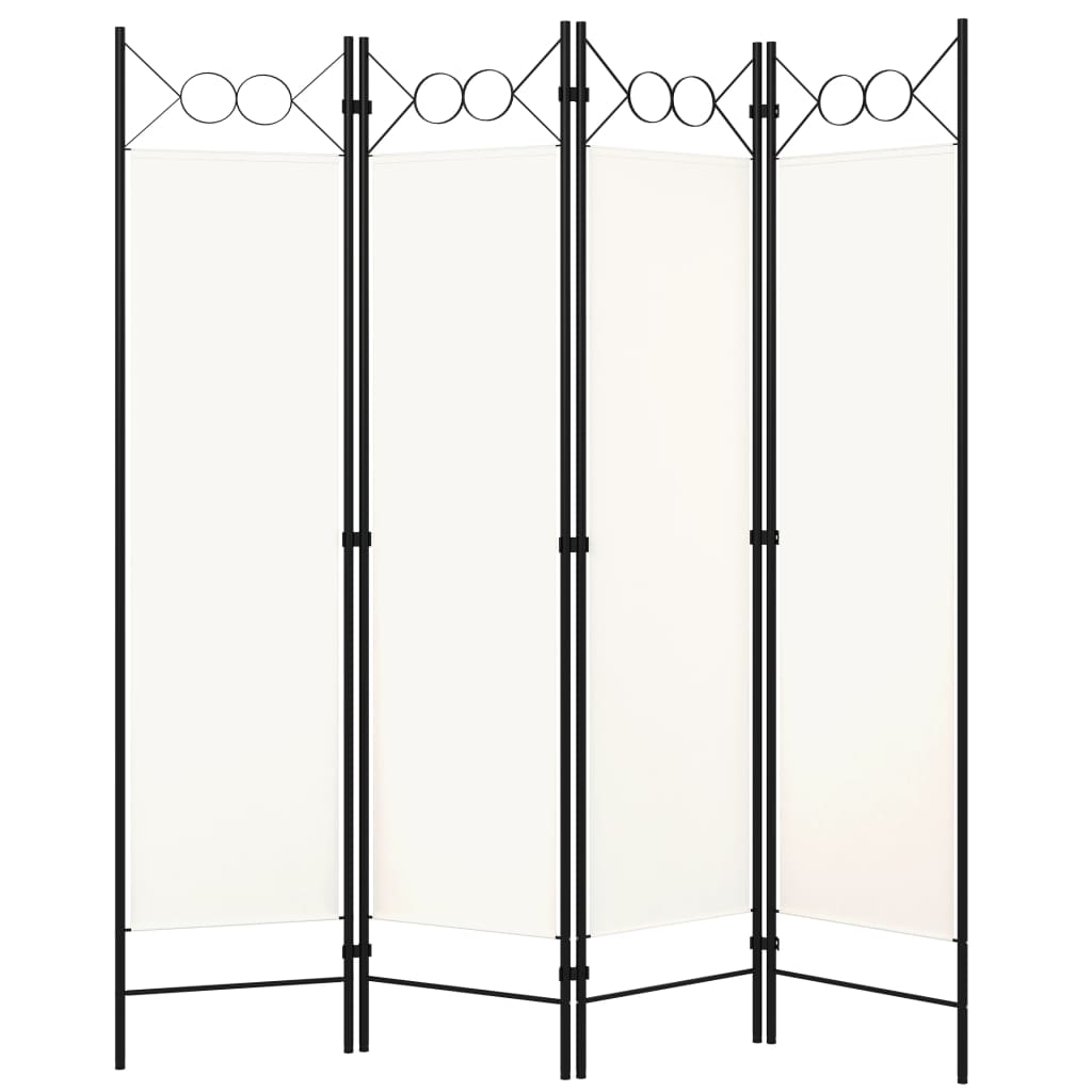 4-Panel Room Divider Cream White 160x180 cm - Newstart Furniture