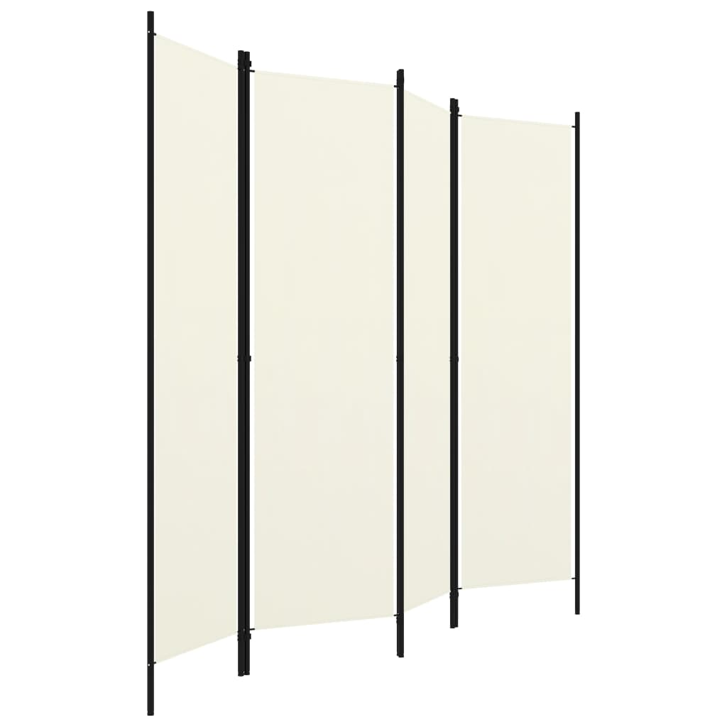 4-Panel Room Divider Cream White 200x180 cm - Newstart Furniture