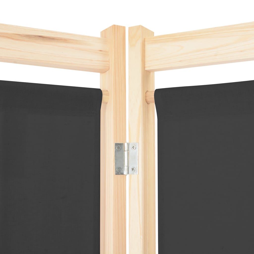 4-Panel Room Divider Grey 160x170x4 cm Fabric - Newstart Furniture