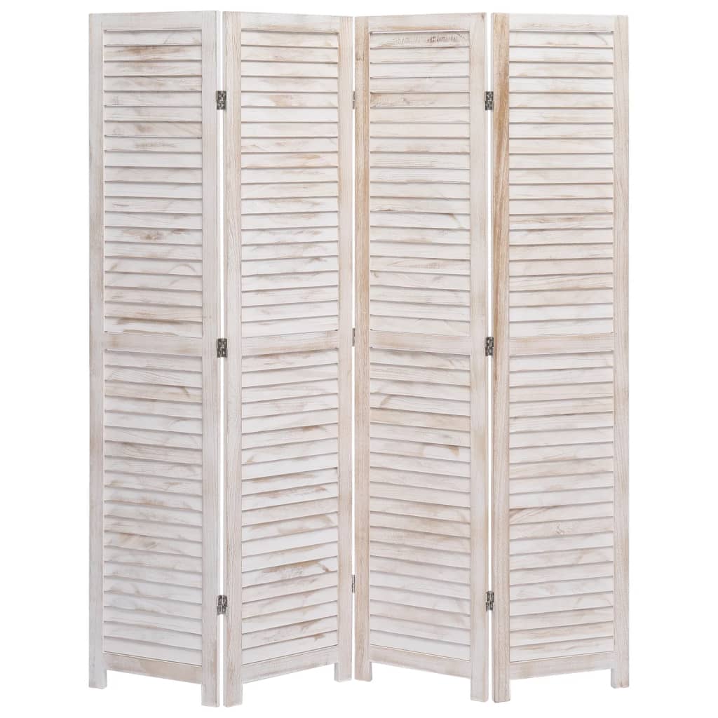 4-Panel Room Divider White 140x165 cm Wood - Newstart Furniture