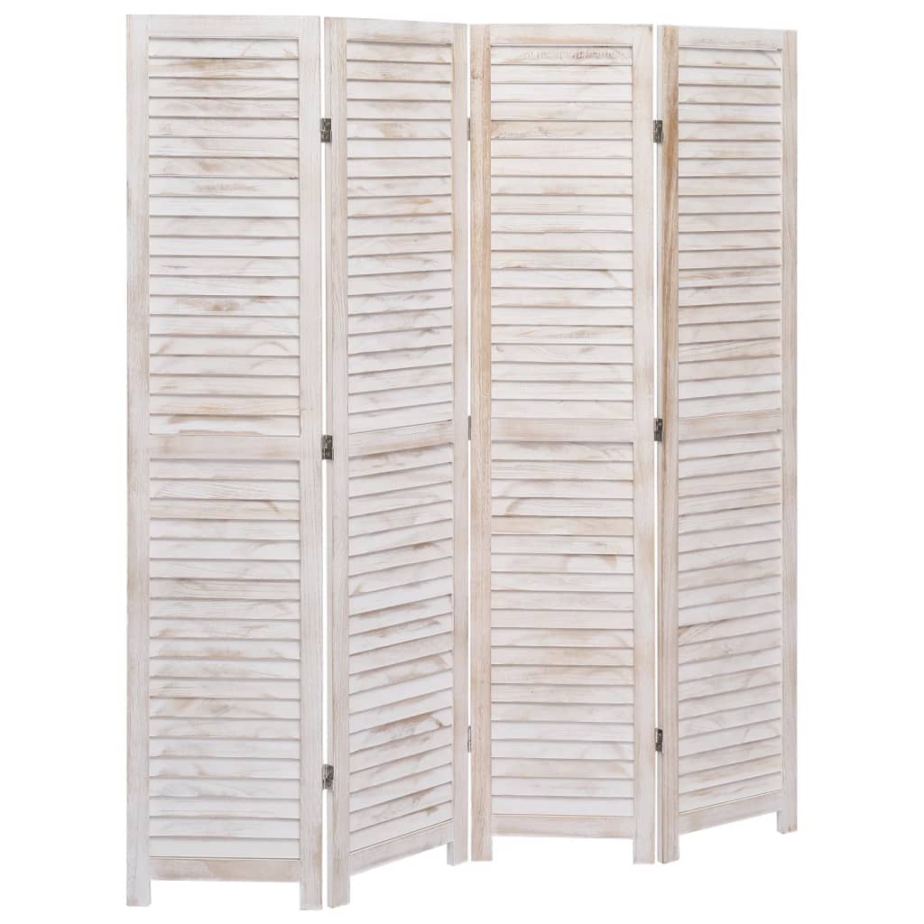 4-Panel Room Divider White 140x165 cm Wood - Newstart Furniture