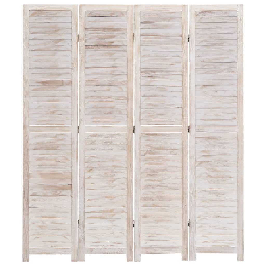 4-Panel Room Divider White 140x165 cm Wood - Newstart Furniture