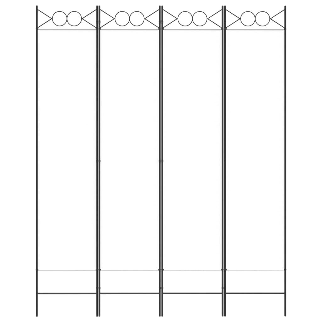 4-Panel Room Divider White 160x200 cm Fabric - Newstart Furniture