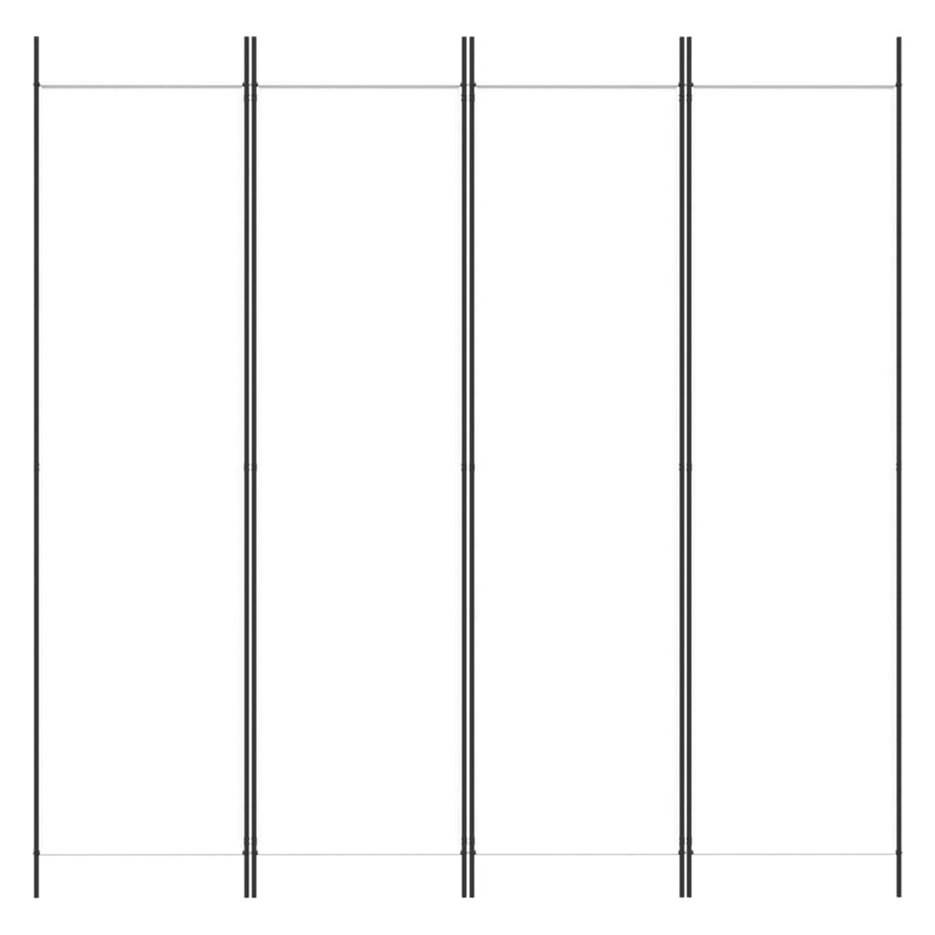 4-Panel Room Divider White 200x200 cm Fabric - Newstart Furniture