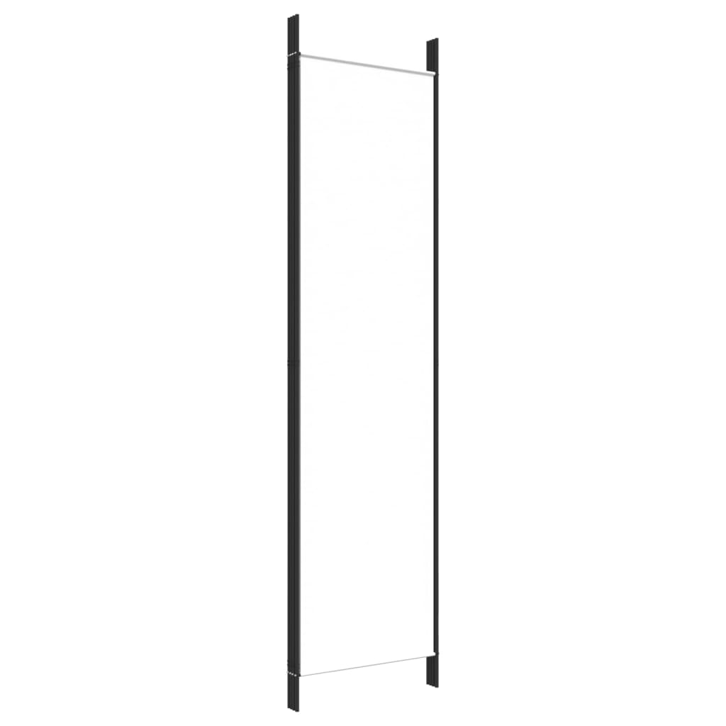 4-Panel Room Divider White 200x200 cm Fabric - Newstart Furniture