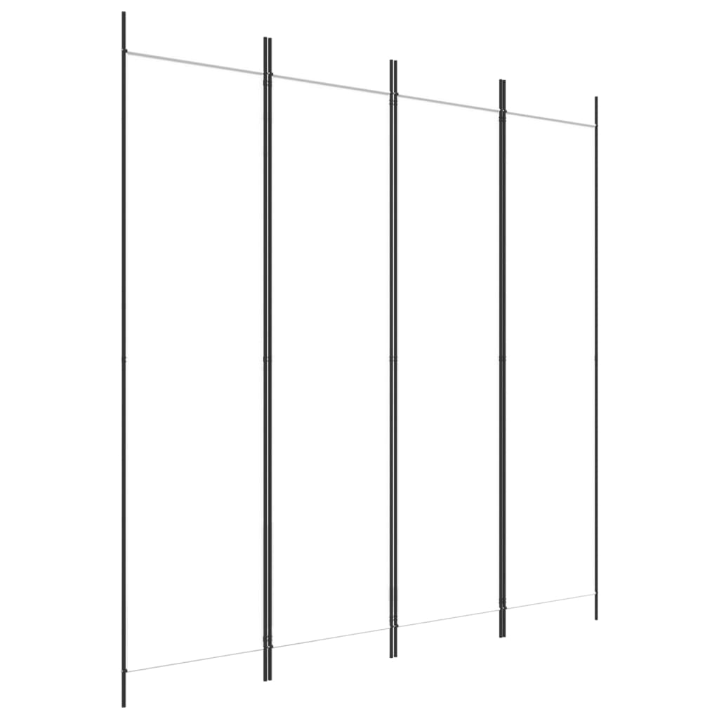 4-Panel Room Divider White 200x200 cm Fabric - Newstart Furniture