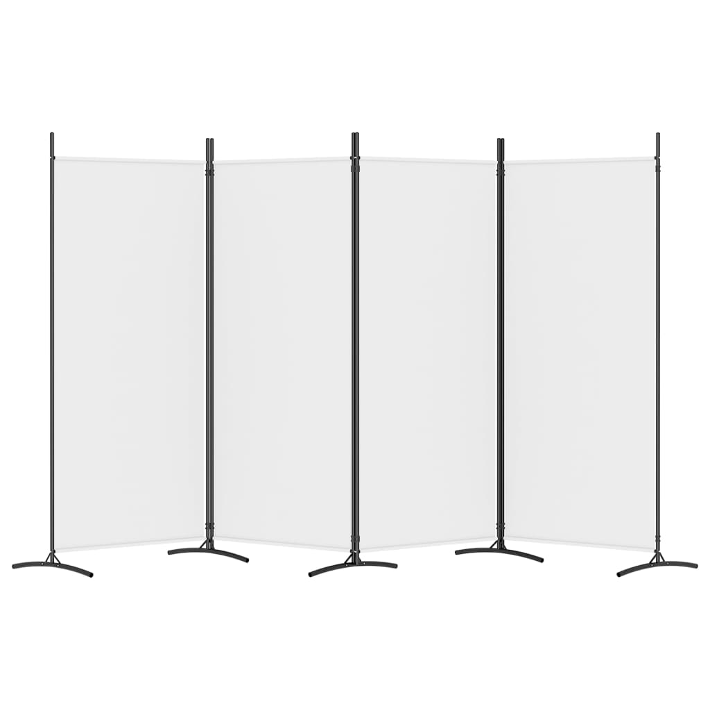 4-Panel Room Divider White 346x180 cm Fabric - Newstart Furniture