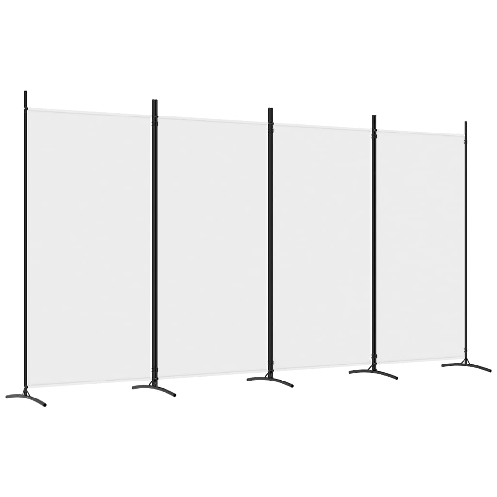 4-Panel Room Divider White 346x180 cm Fabric - Newstart Furniture