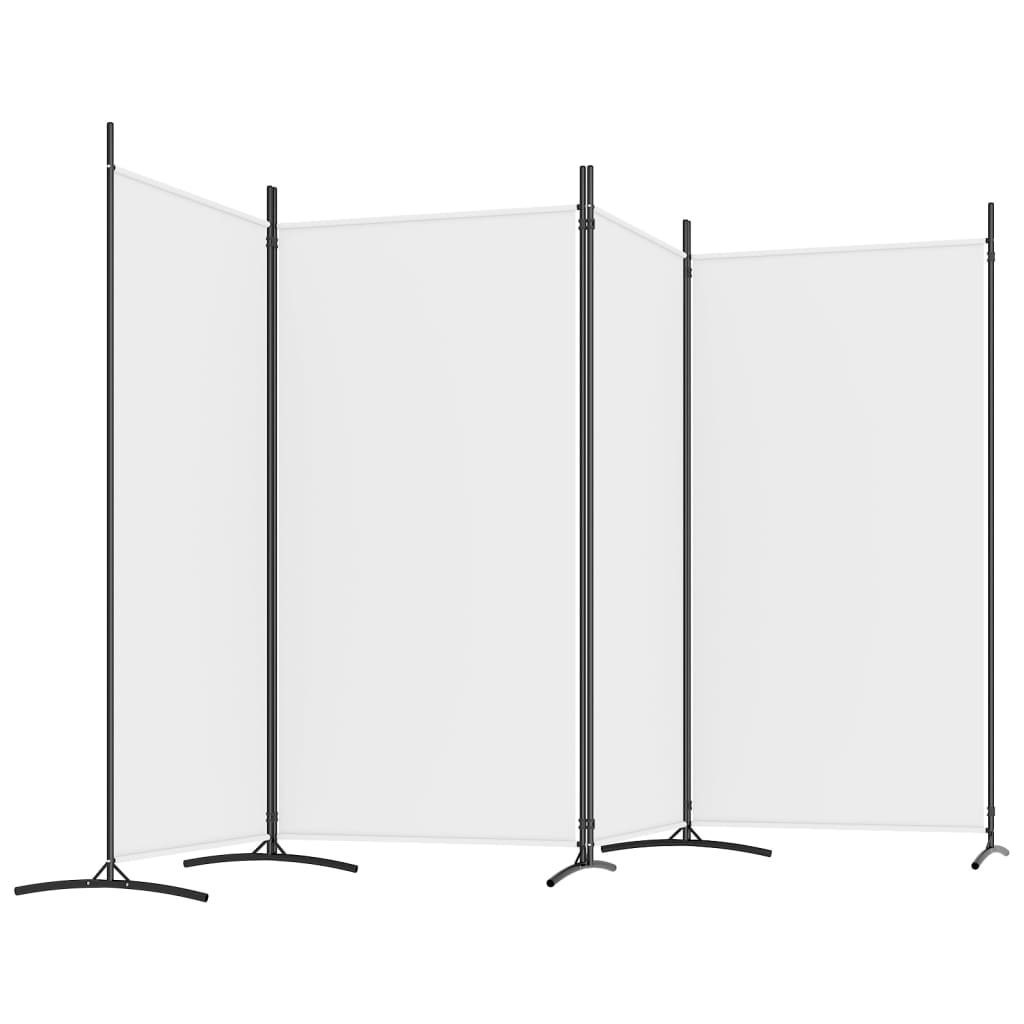 4-Panel Room Divider White 346x180 cm Fabric - Newstart Furniture