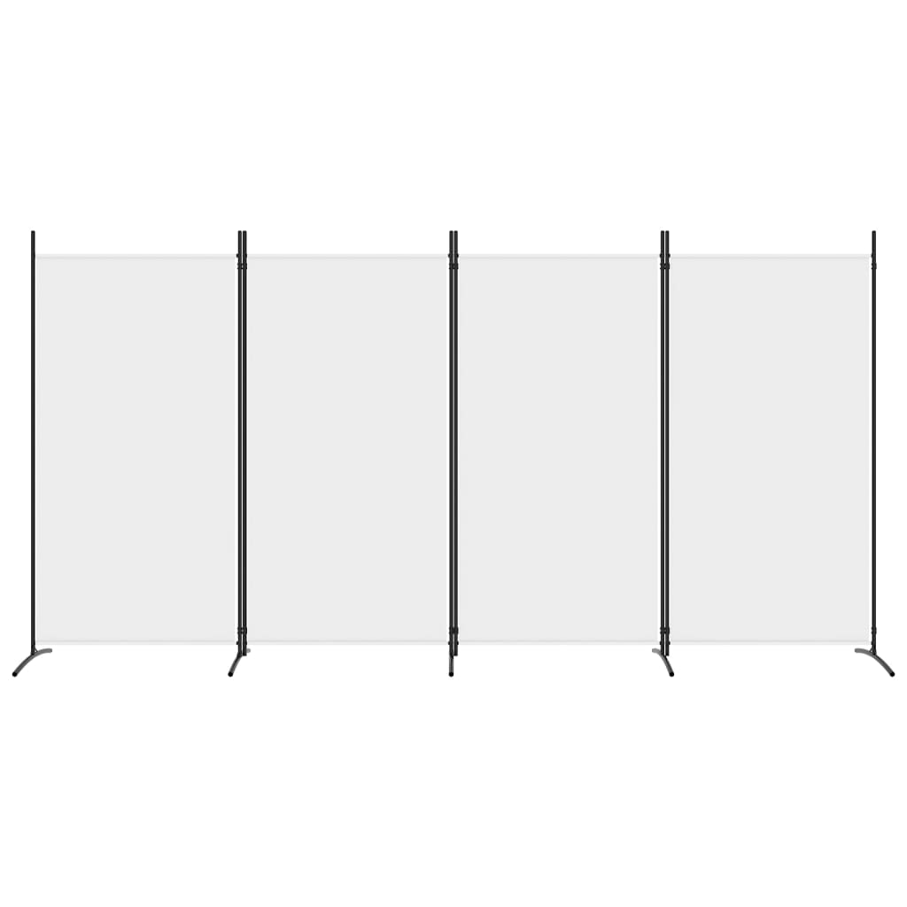 4-Panel Room Divider White 346x180 cm Fabric - Newstart Furniture