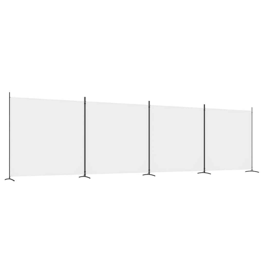 4-Panel Room Divider White 698x180 cm Fabric - Newstart Furniture