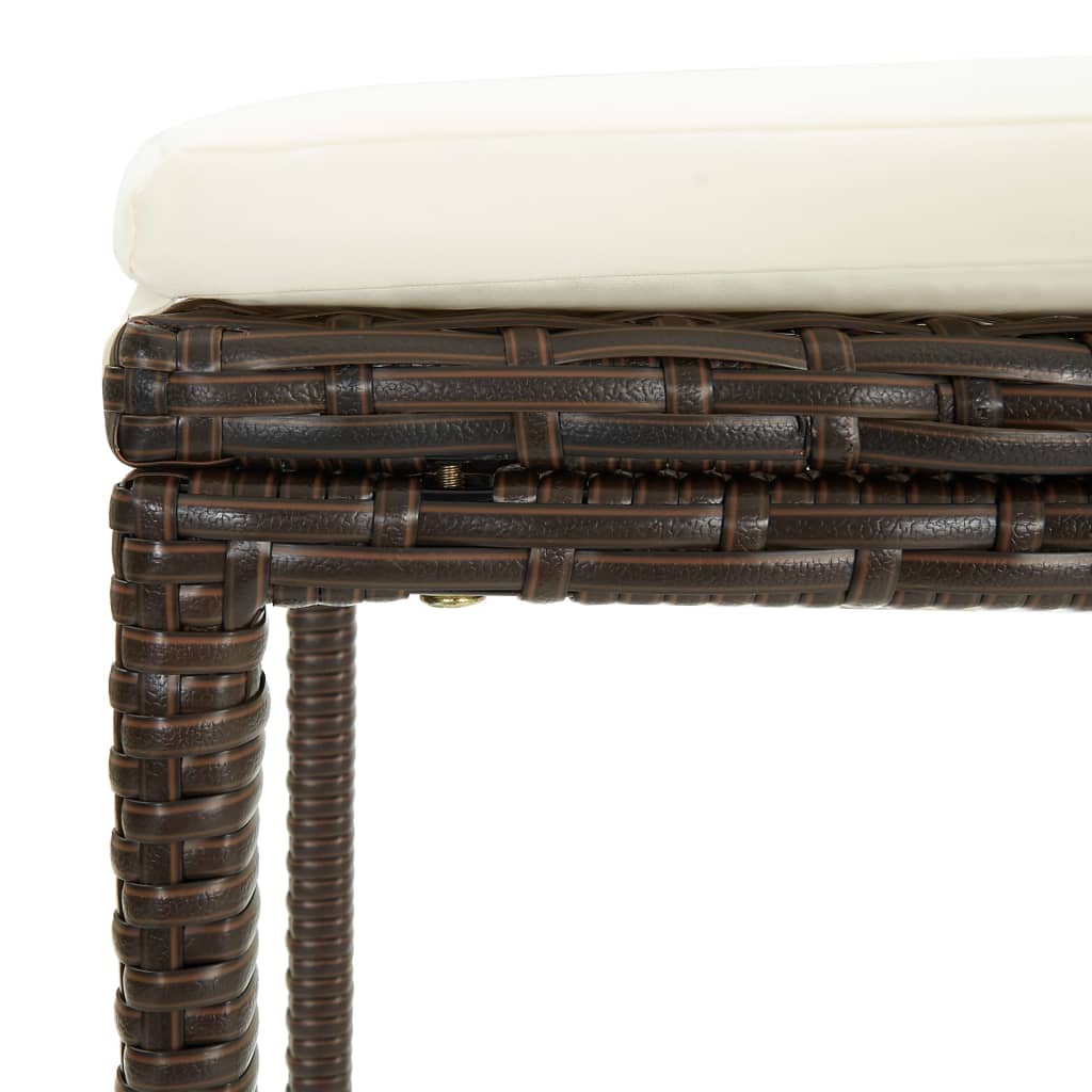 4 Piece Garden Bar Set with Cushions Poly Rattan Brown - Newstart Furniture