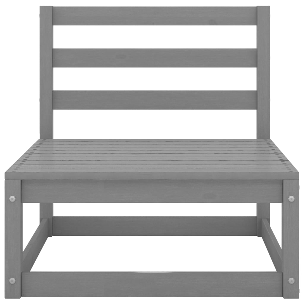 4 Piece Garden Lounge Set Grey Solid Pinewood - Newstart Furniture