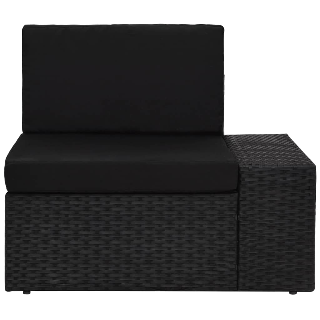 4 Piece Garden Lounge Set Poly Rattan Black - Newstart Furniture