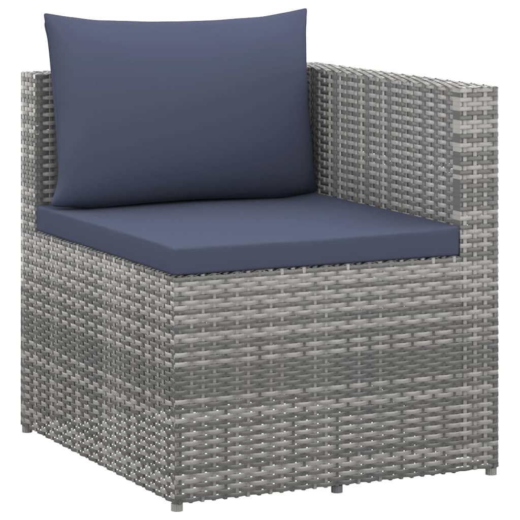 4 Piece Garden Lounge Set Poly Rattan Grey and Anthracite - Newstart Furniture