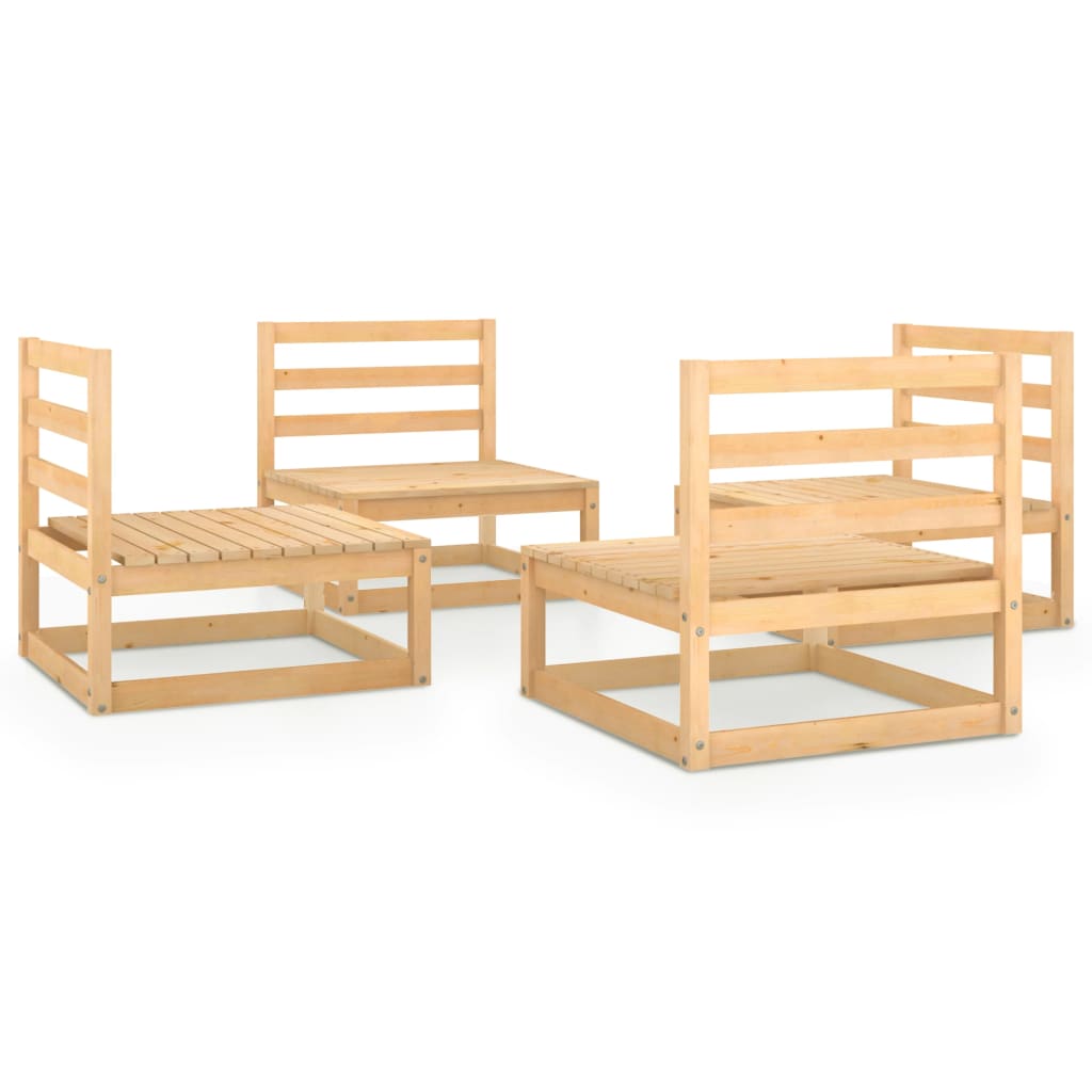 4 Piece Garden Lounge Set Solid Pinewood - Newstart Furniture