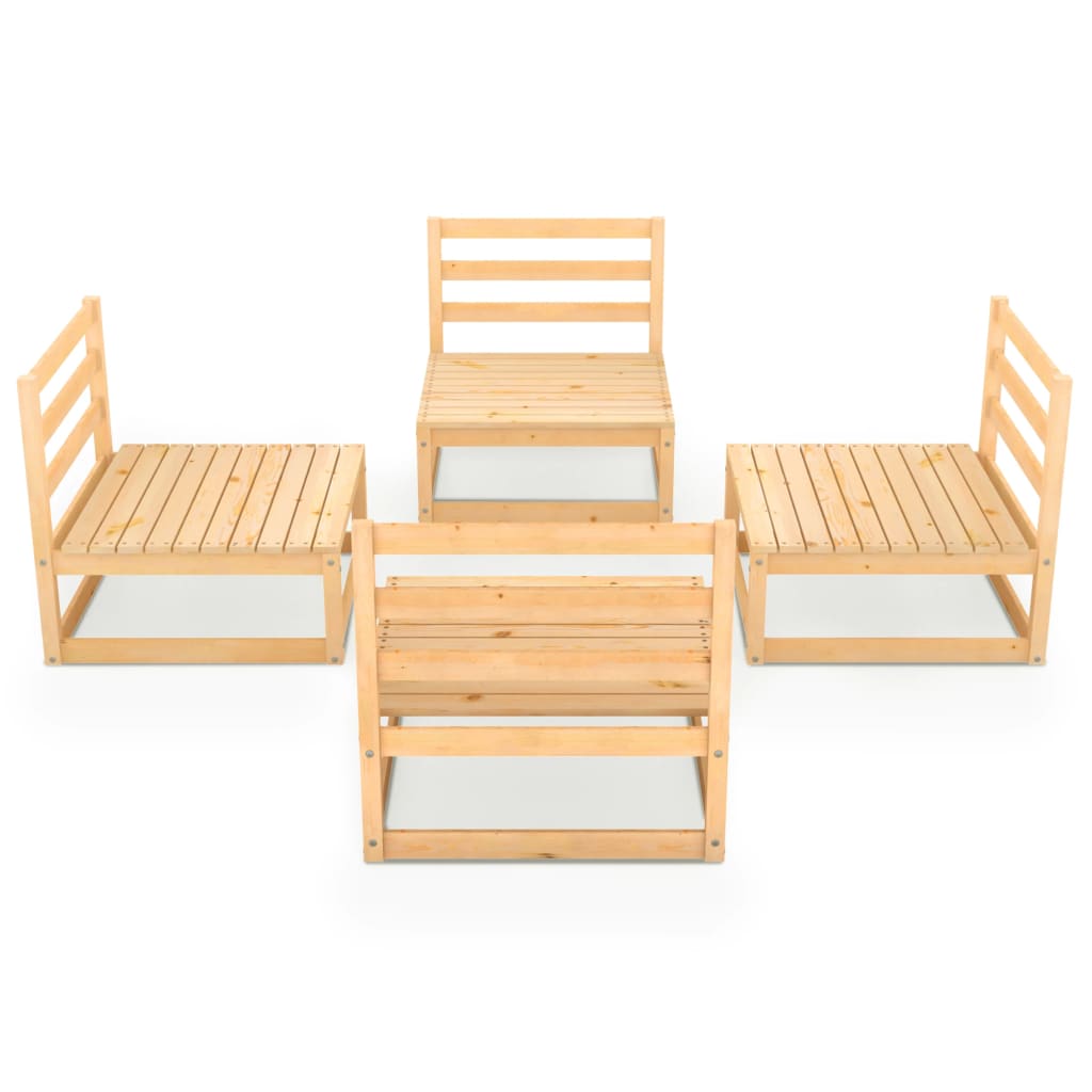 4 Piece Garden Lounge Set Solid Pinewood - Newstart Furniture