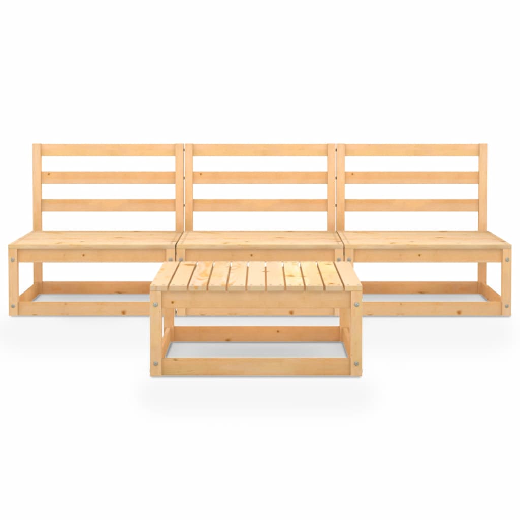 4 Piece Garden Lounge Set Solid Pinewood - Newstart Furniture