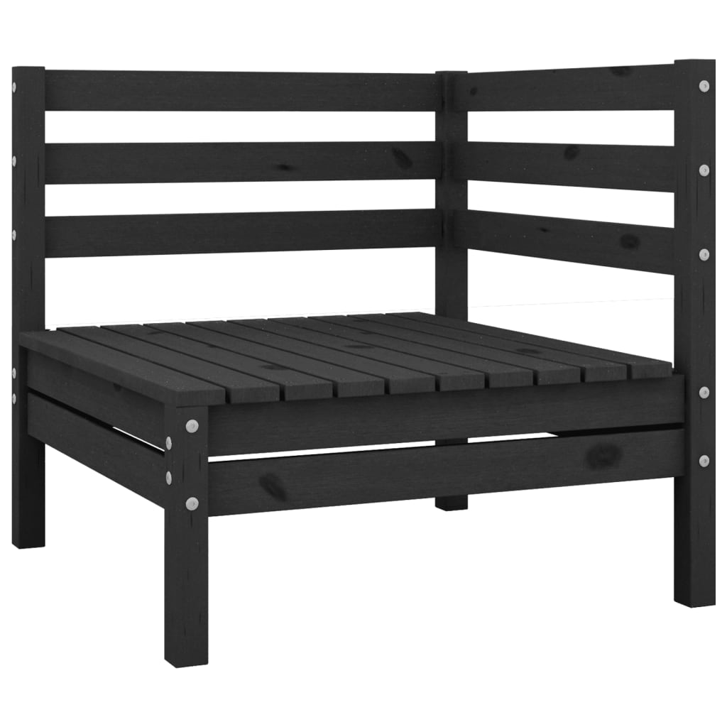 4 Piece Garden Lounge Set Solid Pinewood Black - Newstart Furniture