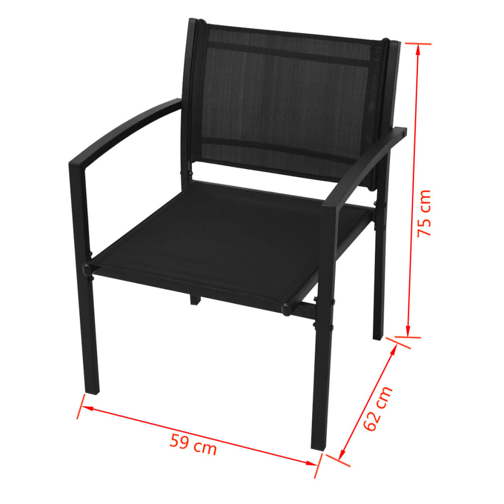 4 Piece Garden Lounge Set Textilene Black - Newstart Furniture