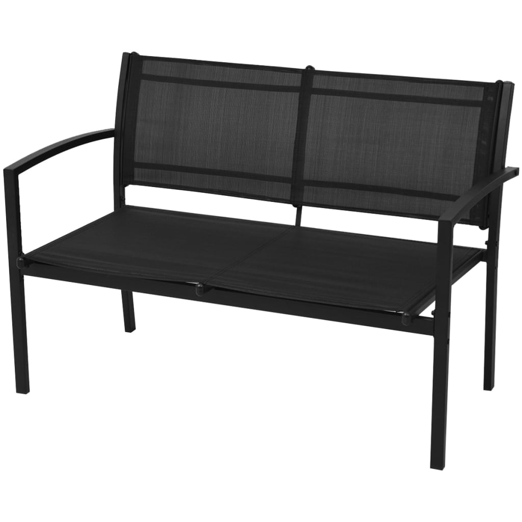 4 Piece Garden Lounge Set Textilene Black - Newstart Furniture