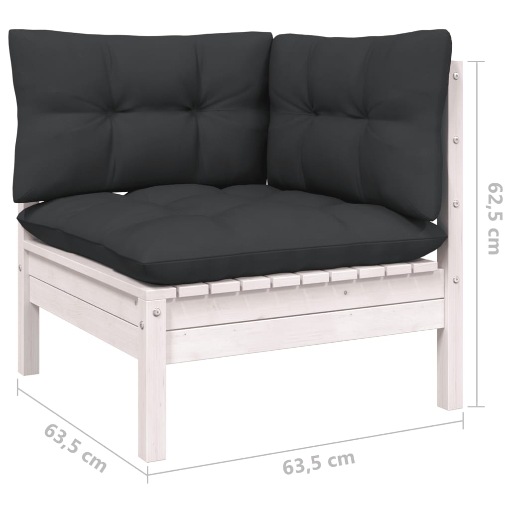 4 Piece Garden Lounge Set with Anthracite Cushions Pinewood - Newstart Furniture