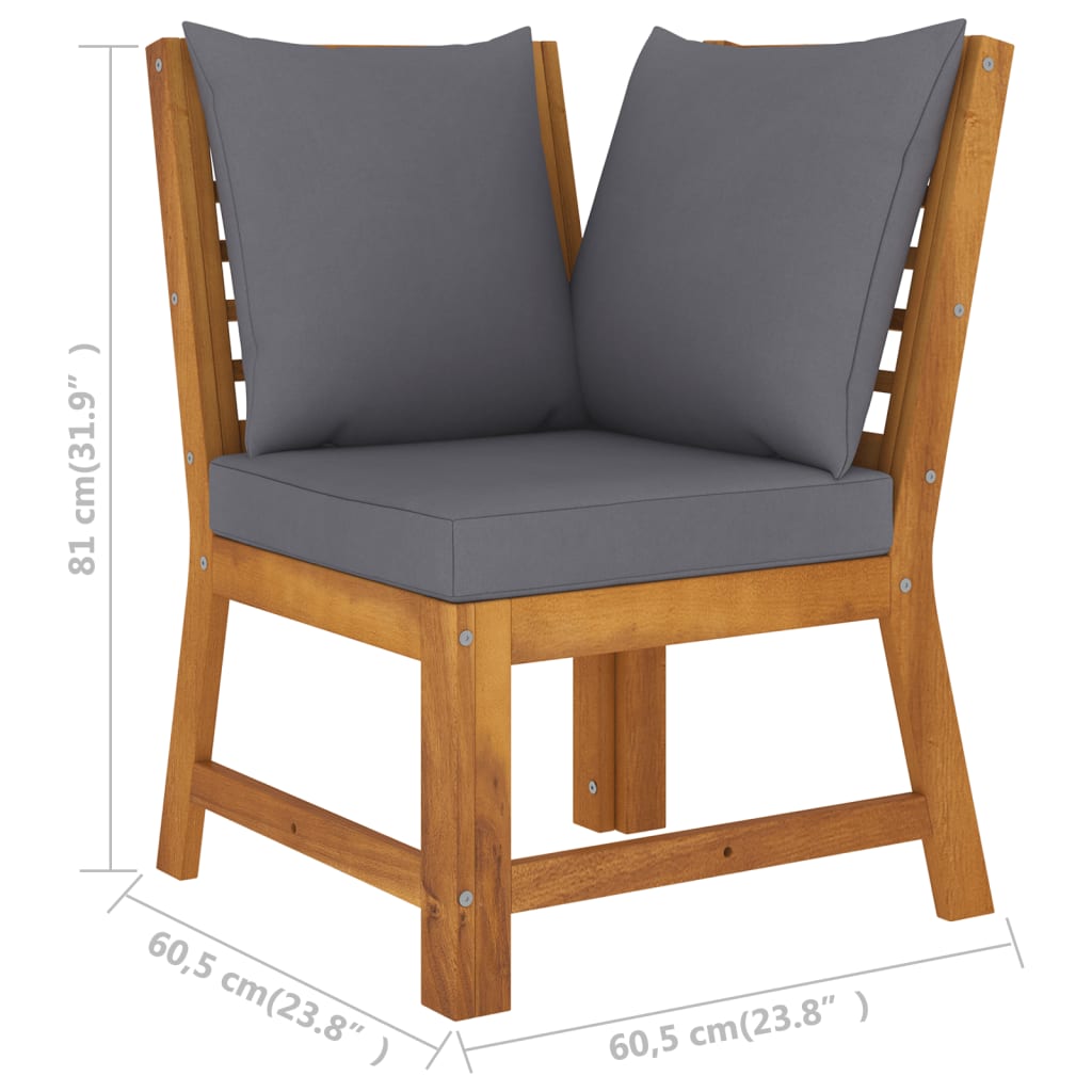 4 Piece Garden Lounge Set with Cushion Solid Acacia Wood - Newstart Furniture