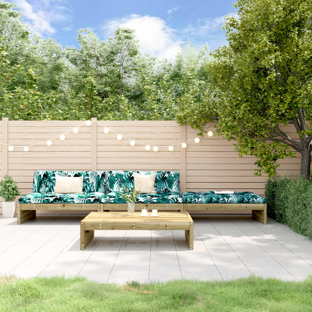 4 Piece Garden Lounge Set with Cushions Impregnated Wood Pine - Newstart Furniture