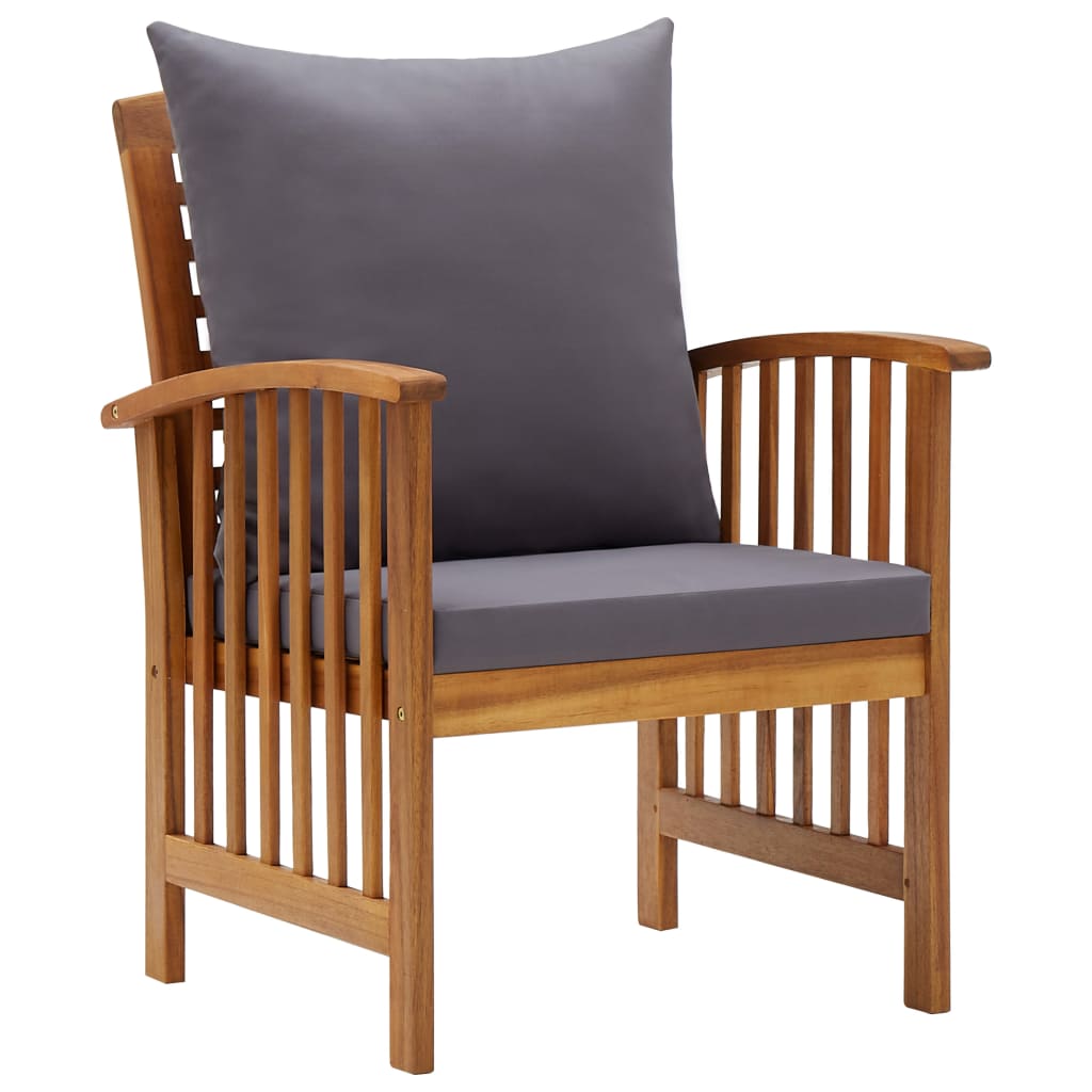 4 Piece Garden Lounge Set with Cushions Solid Acacia Wood (310258+310264) - Newstart Furniture