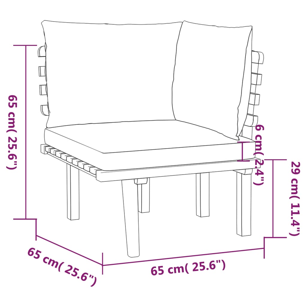 4 Piece Garden Lounge Set with Cushions Solid Acacia Wood - Newstart Furniture