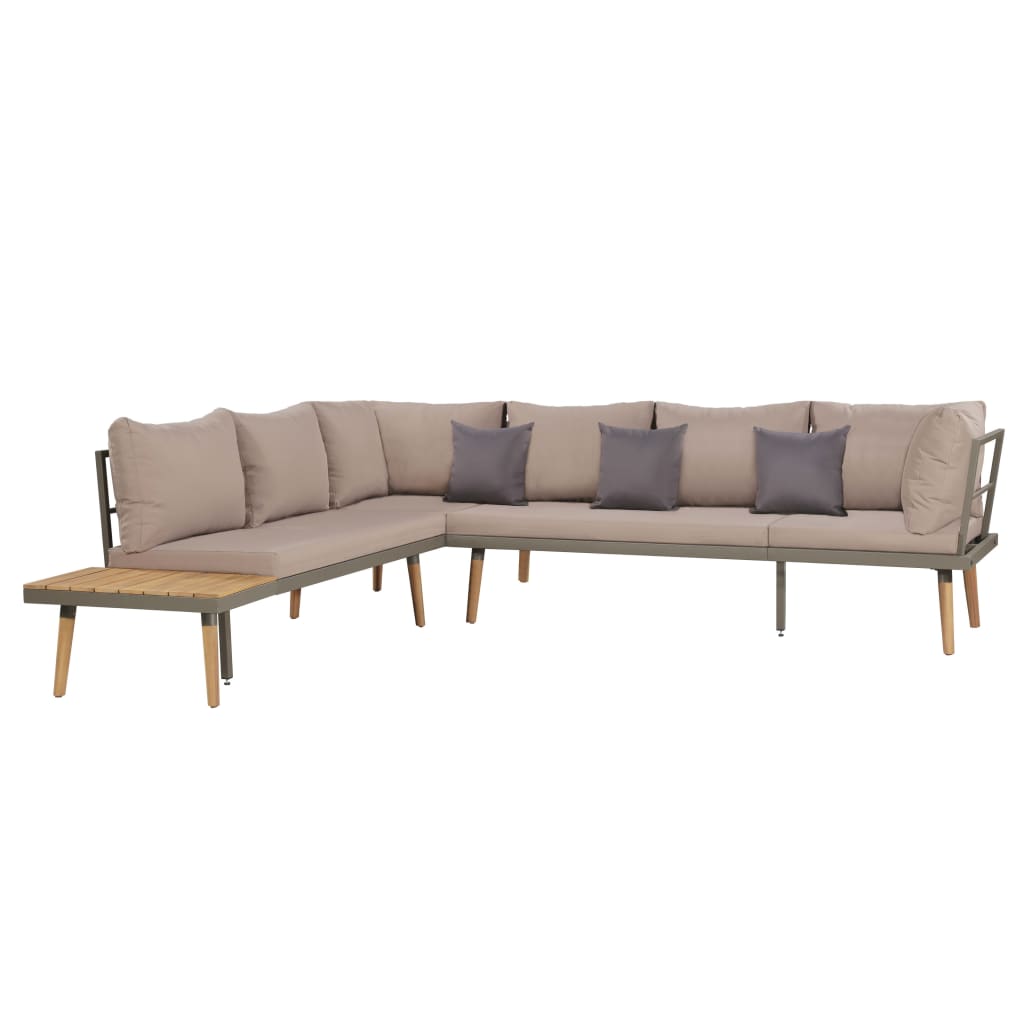 4 Piece Garden Lounge Set with Cushions Solid Acacia Wood Brown - Newstart Furniture
