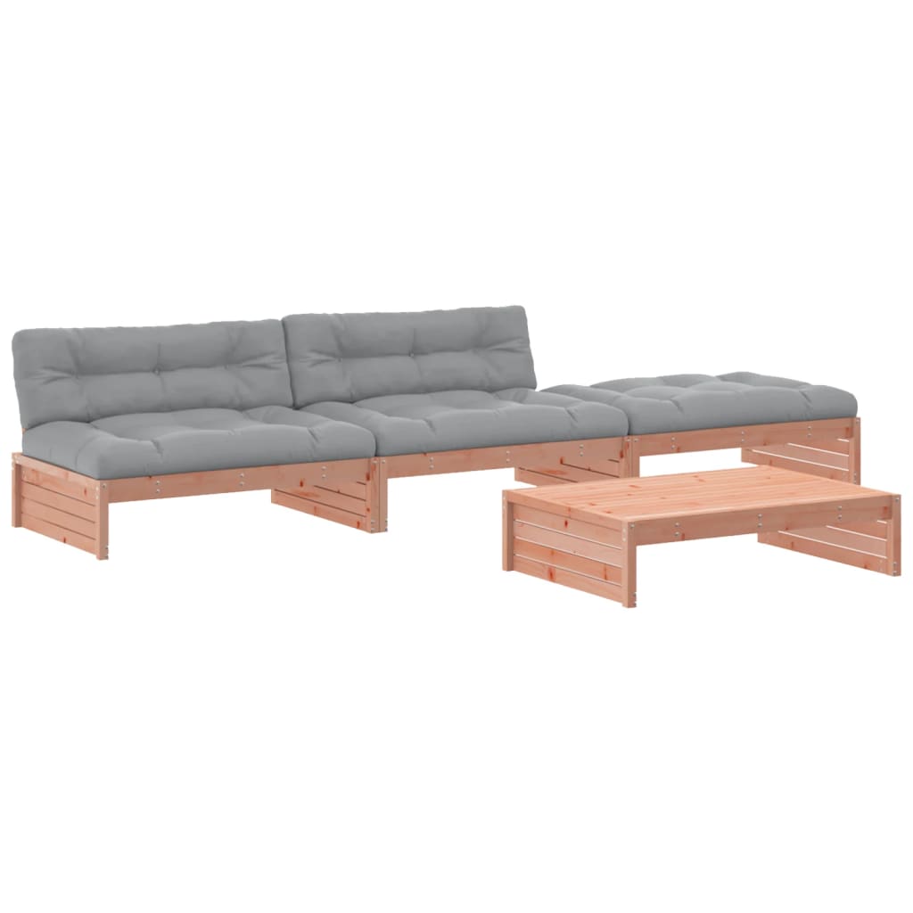 4 Piece Garden Lounge Set with Cushions Solid Wood Douglas - Newstart Furniture