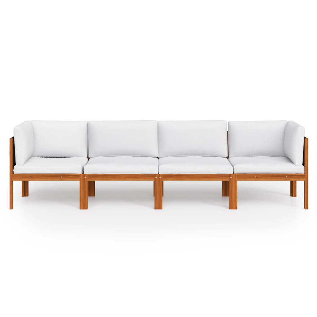 4-Seater Garden Sofa with Cushion Solid Acacia Wood - Newstart Furniture