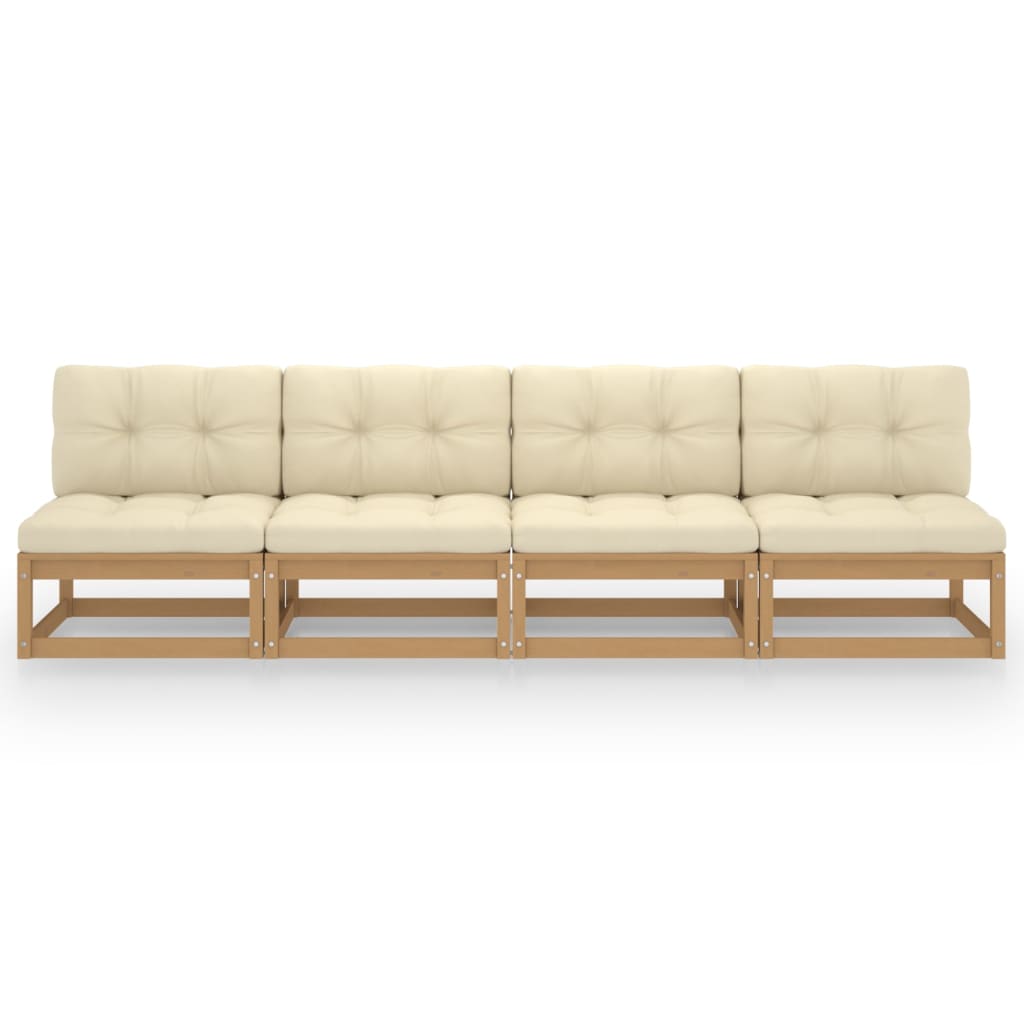 4-Seater Garden Sofa with Cushions Solid Pinewood - Newstart Furniture